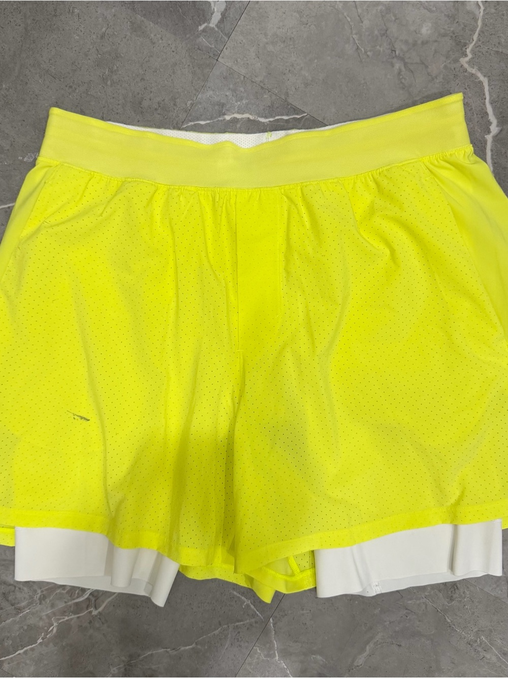 lululemon athletica Neon Yellow Men’s Athletic Tennis Shorts